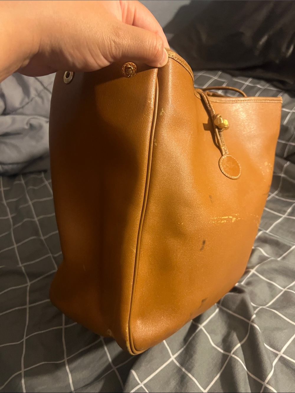 Longchamp Brown Leather Shoulder Tote - Timeless Everyday Bag - Picture 7 of 16